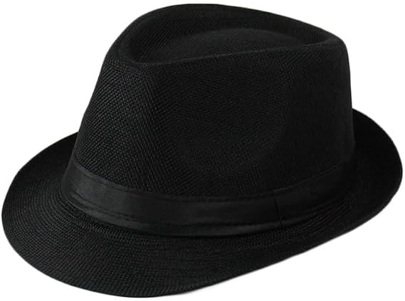 Cuban Fedora Sun Hats Men with Adjustable Strap, Short Brim 1920s Unisex Party Costume Hats