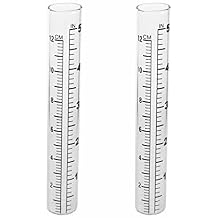 BRAVECOW 2pcs 5" Capacity Rain Gauge Glass Replacement Tube for Yard Garden Outdoor Home Tube Flat Bottomed