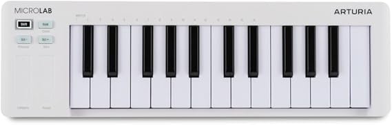 Arturia MicroLab MK3 Keyboard Controller 25 Keys/Velocity-Sensitive High-Quality Slim Keyboard/USB-C Connection White MICROLAB MK3 WH