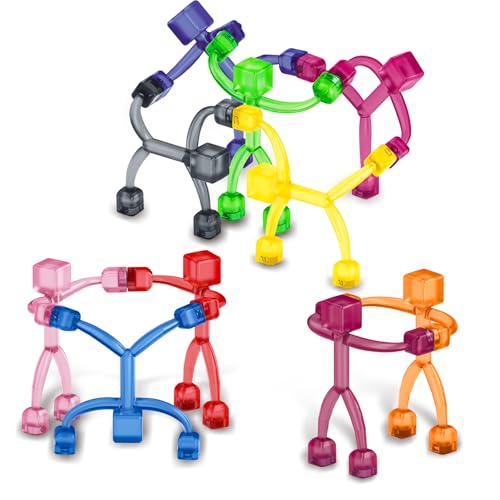 Pushmick 10-Pack Magnetic Men Fidget Toys, Travel Sensory Toys for Kids & ADHD Autism, STEM Learning Gifts for Stocking Stuffers.