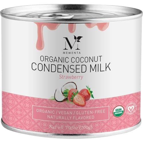 Mementa Organic Coconut Condensed Milk, Strawberry,7.05 Ounce Pack of 6