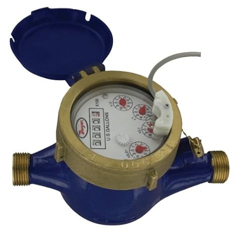 Dwyer Multi-Jet Water Meter w/Pulsed Output, WMT2-A-C-07-100, 2" NPT, 160 GPM, Brass Body