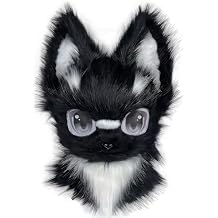 Furry Animal Style Headdress, Furry Imitation Bunny Wearable Hood, Suitable for Halloween(Black)