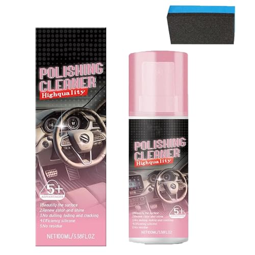 Car Spray, Polishing Cleaner Car Interior Spray, Car Interior Polishing Cleaner, Foam Interior Detailing Cleaner, for Vehicle Detailing, 100ml