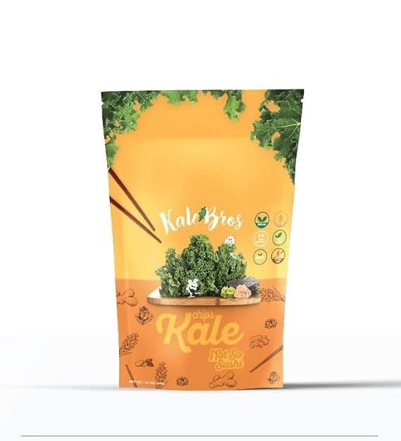 Kale Bros, Kale Chips, Not So Sushi, Single Bag, Vegan/Gluten-Free/Paleo/Raw/Nut-Free Allergen friendly Snacks