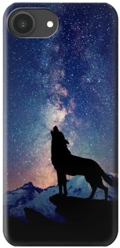 R3555 Wolf Howling Million Star Case Cover for iPhone 16e, iPhone 17e