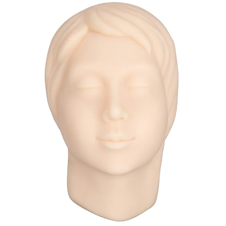 Injection Training Silicone Mannequin Head - Full Soft Silicone with Bones Inside Human Face Facial Skin Practice Model Training Practice for Micro-Plastic Suture Jewelry Display Makeup