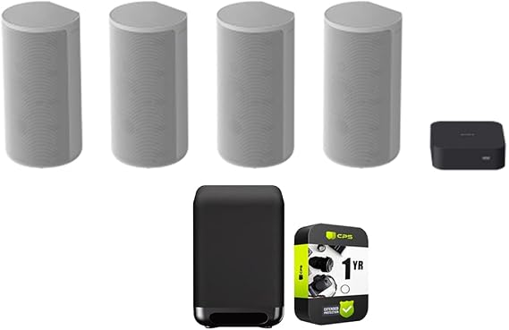 Sony HT-A9 High Performance Dolby Atmos 4-Speaker Home Theater System Bundle 7.1" 300W Wireless Subwoofer for HT-A9/A7000 Soundbars and 1 YR CPS Enhanced Protection Pack