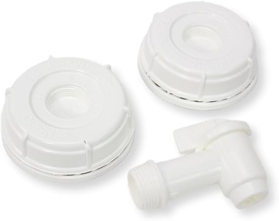 2 Lids and 1 Spigot for API Kirk Samson Stackers (ONLY) Accessory Kit for 5 and 6 Gallon - 3/4" NPT Spigot and 70mm gasketed caps