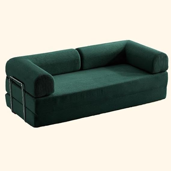 Compression Sofa Convertible Floor Bed Sleeper Loveseat Corduroy Mattress Fold Out Comfy Lounge for Living Room Multi-Functional Memory Foam with Armrest Portable Couch Small Spaces(Size:180cm/70inch,