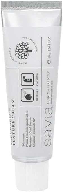 Savia Sakuradin Texture – 50g | Sakuranetin, Ceramide, Peptide and Camellia Oily Korean Moisturizing Face Cream | Anti-Rash, Soothing and Tissue Renewing Korean Cream for Sensitive Skin - Ovaco