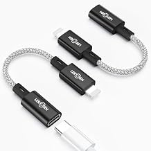 MFi Certified USB C to Lightning Adapter 2 Pack,27W PD Fast Charging & Data Sync Cable Adapter,Type C Female to Lightning Male Charger Converter for iPhone 14/13/12/11,iPad,AirPods - Not for Audio/OTG