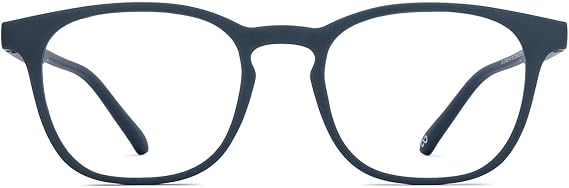 HUSTLR Lenskart LB E14058-XW Zero Power Bluecut Anti-Glare Square Full Rim Computer Glasses for Men and Women, Large