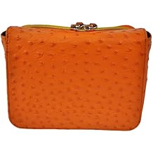 GTM Crossbody Organizer, Debossed Orange Cowhide