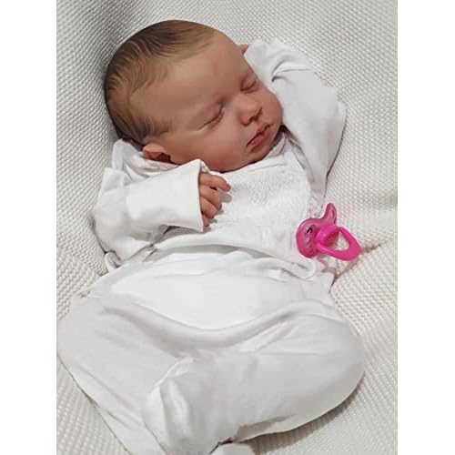 Anano Reborn Baby Dolls Loulou Realisic 20 Inch Newborn Baby Silicone Alive Dolls Real Life Baby Dolls with Outfit & Accessories Cover Feet Long Romper