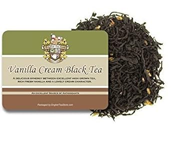 Vanilla Cream Naturally Flavored Black Tea, Loose Leaf Pouch, 16 Oz | High-grown Ceylon Tea from Sri Lanka, Vapor-proof Triple-layer Bag, 98% or More from Ethical Tea Partnership Estates.