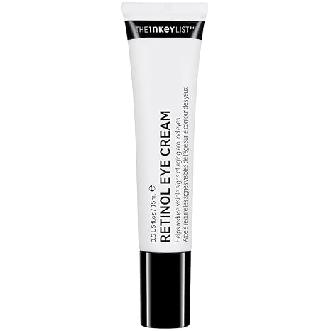 The INKEY List Retinol Eye Cream 0.5 Fl Oz, Reduce Wrinkles and Fine Lines, Night Cream, Vegan Friendly, Suitable For All Skin Types | Night Eye Cream with Slow-Release Retinol to Help Smooth Fine Lines and Wrinkles Around the Delicate Eye Area