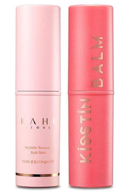 KAHI Multi Balm Max Daily Moisturizer for Face + Kisstin Pink Face Balm Moisturizer Lip and Check Stick | All-in-One Hydrating Lip Balm Eye Cream Neck Cream Make Up Base & Face Mist Moisture Balm Stic