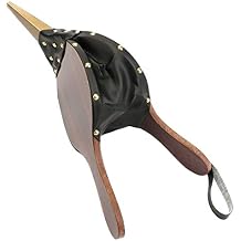 Wooden Fireplace Bellows, Air Bellow Fireplace Blower Leather Bellows Fire Bellows for Fireplaces, BBQ and Camping, Bellow with Hanging Leather Strap,Manual Air Blower BBQ Sets