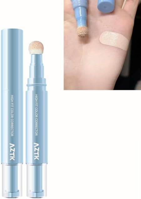 Aztk Concealer Pen, Color Corretor Liquid With Sponge Head, Stay Long Lasting Moisturizing Liquid Makeup Facial Highlighter, Covers Imperfections, Create Flawless Makeup (01#, 1)
