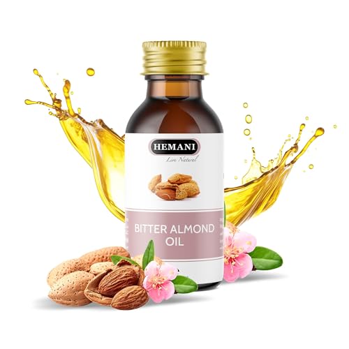 Hemani Bitter Almond Oil 30ml 1 Fl Oz - 100% Pure Steam Distilled | Soothing Aromatherapy | Natural Essential Oil for Diffuser & Massage