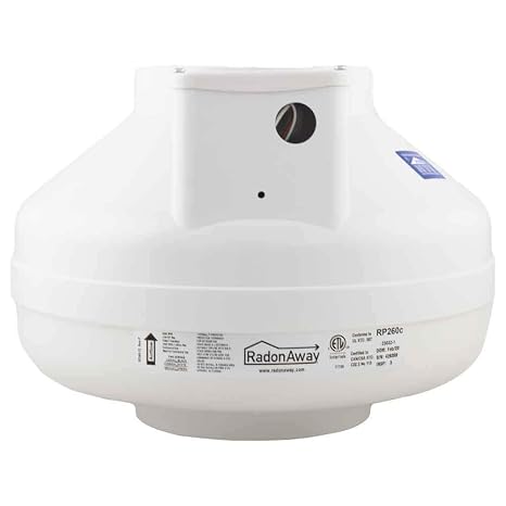 RadonAway 23032-1 RP260 Radon Mitigation Fan, 6"