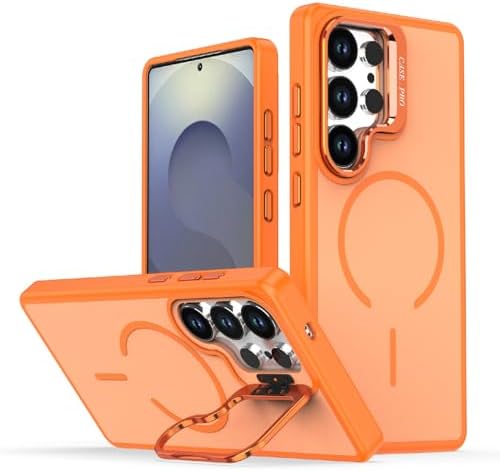 Guppy Magnetic Case for Galaxy S26 Ultra, with Camera Lens Protector Stand[Compatible with MagSafe][Military Grade Drop Protection] Slim Anti-Scratch Shockproof Protective Phone Case-Orange