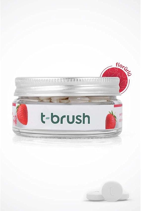 T-Brush Çilek Aromalı Flörürlü Diş Macunu Tableti