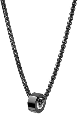 Van Heusen Men's Stainless Steel Octagon Ring Necklace with 24" Box Chain