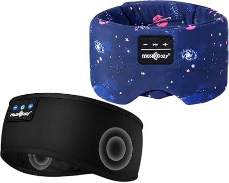 MUSICOZY Sleep Headphones Bluetooth Sleep Mask with Headphones Eye Mask Wireless Bluetooth 5.4 with Adjustable Headband