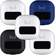 Bril UV-C Toothbrush Cleaner, Portable Brush Cover, Holder, and Travel Case for Any Size Toothbrush, White, Black, Navy 5 Pack