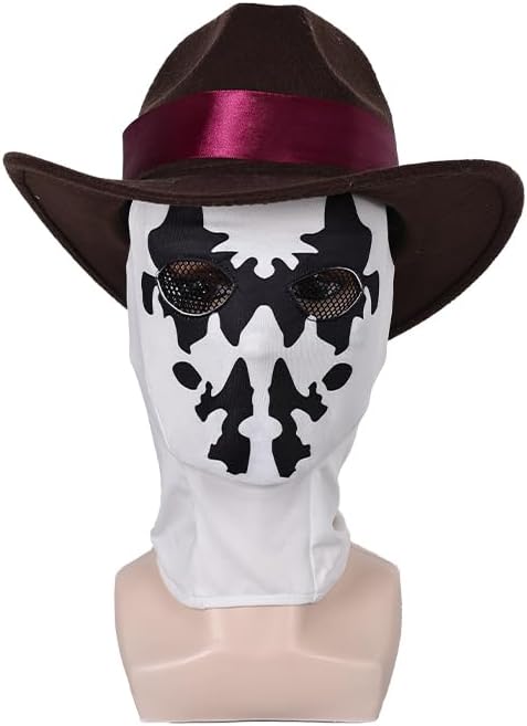 Rorschach Costume Mask Hat Rorschach Cosplay Costume Accessories Halloween Carnival Cosplay Prop