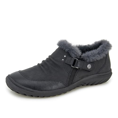 JBU Womens Heather Slip On Cozy Comfortable Memory Foam APMA Accepted Walking Flat
