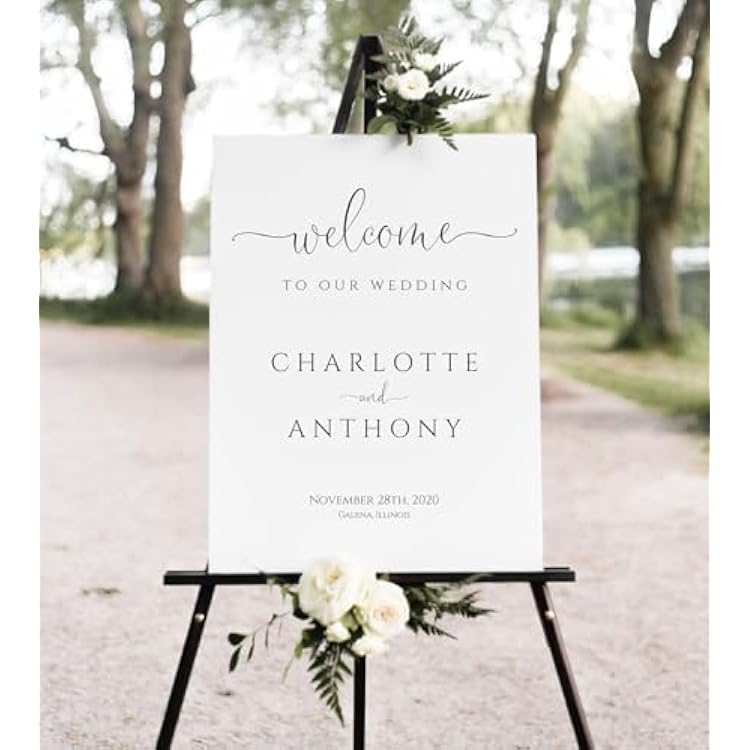 Wedding Welcome Sign, Welcome To Our Wedding Sign,12 x 18 Small, 27 Medium, 36 Large, Plastic, Modern, Pole Mount, Weather