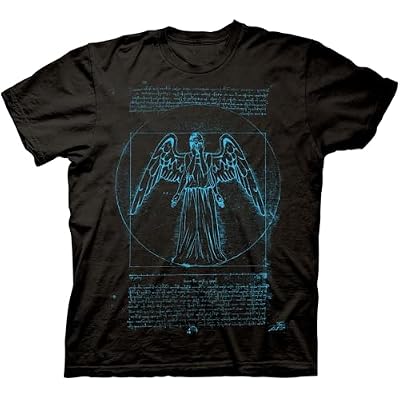 Ripple Junction Doctor WHO Mens Short Sleeve T-Shirt Vitruvian Weeping Angel Time Travel TV Series Officially Licensed