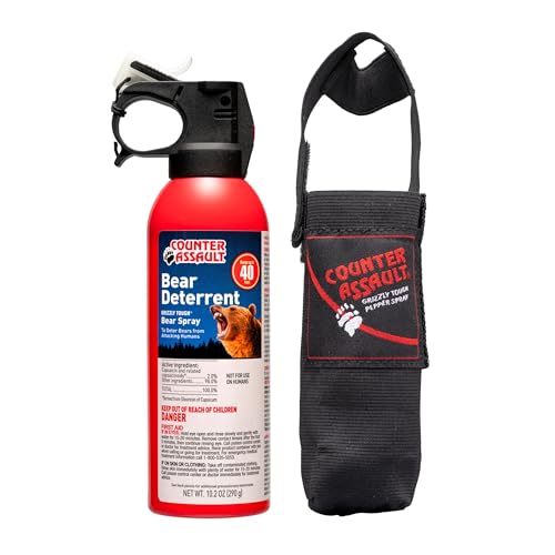Counter Assault Bear Spray - 2% Capsaicin Bear Deterrent - Pepper Spray for Hiking, Camping, Hunting & More - 10.2 oz