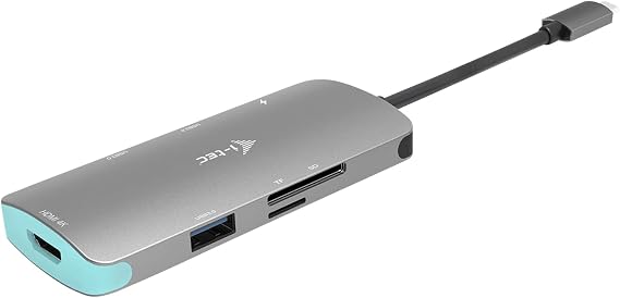 i-tec Nano 4K USB C Hub - 100W Power Delivery 4K HDMI Portable USB C Docking Station, macOS, MacBook, Linux, Windows, Android, ChromeOS, Ethernet USB-C Adapter, SD, MicroSD Slot, 120 Hz, Metal