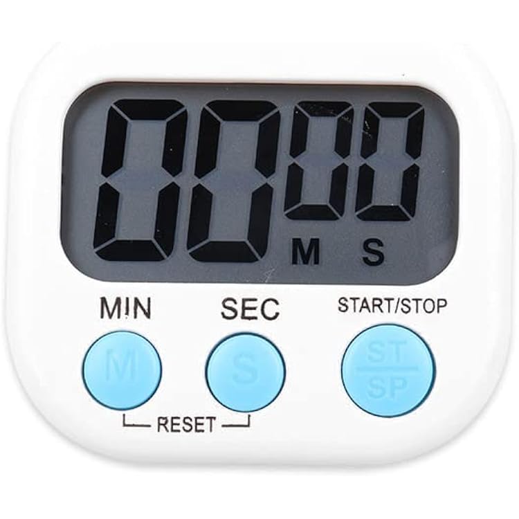Multi-Functional Timer Magnetic Backing, Large Screen Count & Countdown Digital Electronic Timer, Used for Kitchen, Study, Sports White