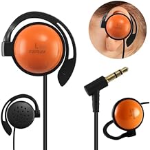 EXMAX SE-55 Wired Single Headphone Foamless 3.5mm Ear-Hook Headphone Big Large Speaker for ATG-100T ATG-100T Plus Wireless Tour Guide Receiver Radio Tablet Laptop MP3 Cellphone PC(Left-Side Earphone)