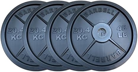 Commercial Grade Extremely Durable Black Weight Set, Photo Props, Light Weights, Replica 45 LB 2 Pairs (4 Plates) Video Film Produtction Set Marketing Prop Black Letters Gag Gifts Costume
