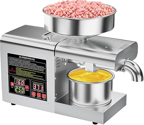 Oil Press Machine, Automatic Commercial Home Oil Extractor with Intelligent Control, Hot/Cold Press and Digital Screen