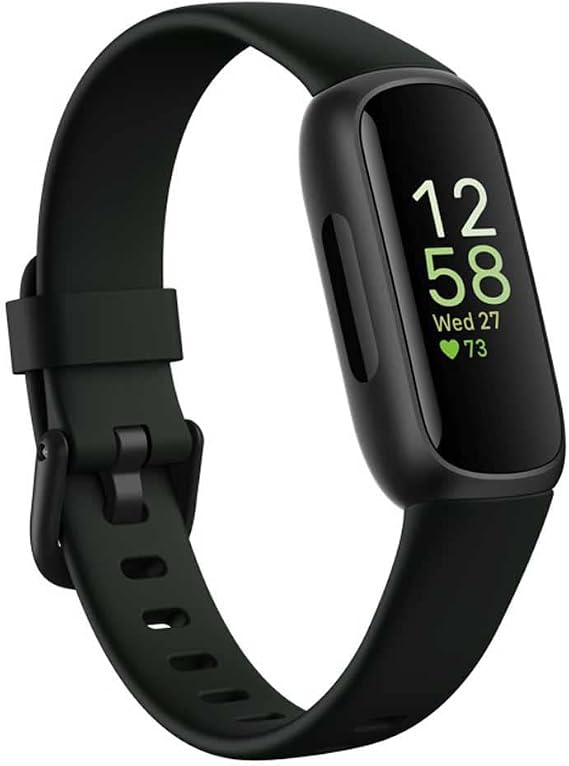Fitbit Inspire 3 Fitness Tracker Advanced Health Insights with Stress Management, Workout Intensity & Sleep Tracking, 24/7 Heart Rate, Includes Small and Large Classic Bands (Midnight Zen/Black)