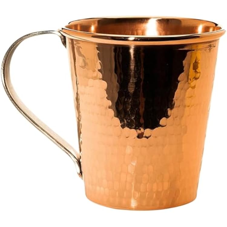 Sertodo Copper Moscow Mule Mug | Single, 18 oz Capacity | Stainless Steel Handle | 100% Pure Copper, Heavy Gauge, Hand Hammered