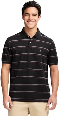 Izod Mens Advantage Performance Short Sleeve Stripe Polo Shirt