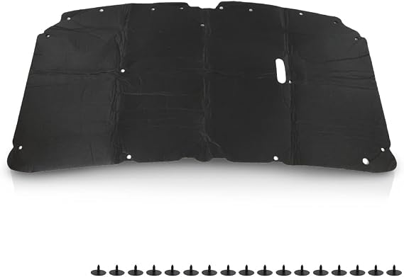 CNNELL Hood Insulation Pad with Clips Compatible with Ford F250 F350 F450 & Excursion 1999-2007 Black