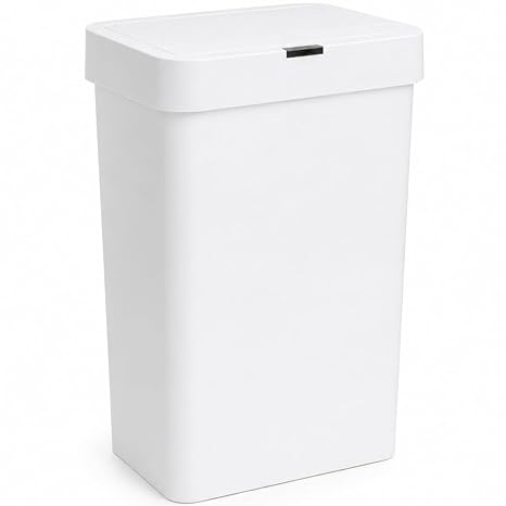 Ultra Mega Boy Otomatik Hareket Sensörlü Çöp Kovası, Banyo Çöp Kovası, Çocuk Odası Çöp Sepeti, Çöp Kutusu, (3 adet 1.5 V AA pil, piller pakete dahil değildir.) 27x41x65 cm (50 Litre Beyaz)
