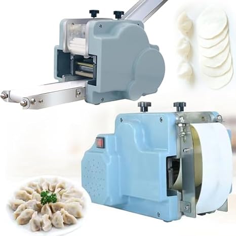 Automatic Dumpling Skin Maker Machine Stainless Steel,Commercial Spring Roll/Pierogi/Ravioli/Momo,120W Dough Sheeter Dumpling Wrapper Machine