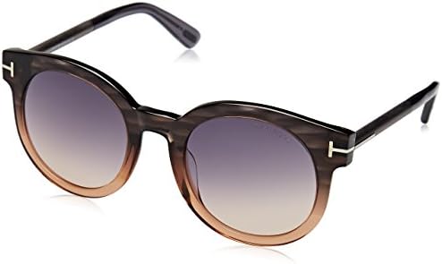 Tom Ford Womens Janina Ombre Signature Round Sunglasses Gray OS