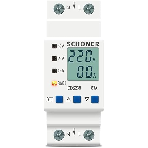 SCHONER Voltage Protection Relay High Low Voltage Current Protection Single Phase 63A Voltage Protector