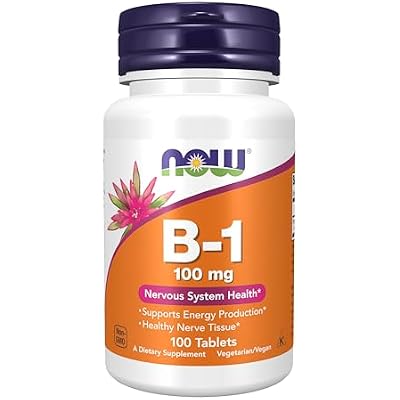 NOW Foods Supplements, Vitamin B-1 100 mg, Energy Production, Nervous System Health, 100 Tablets